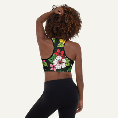 Tropical Florals Padded Sports Bra