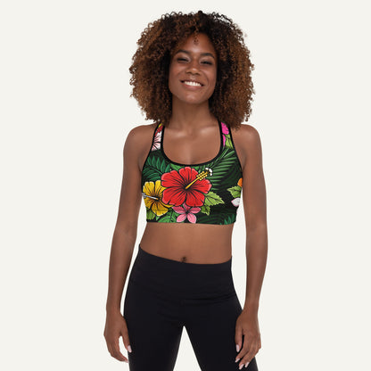 Tropical Florals Padded Sports Bra