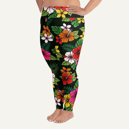 Tropical Florals Plus Size Leggings