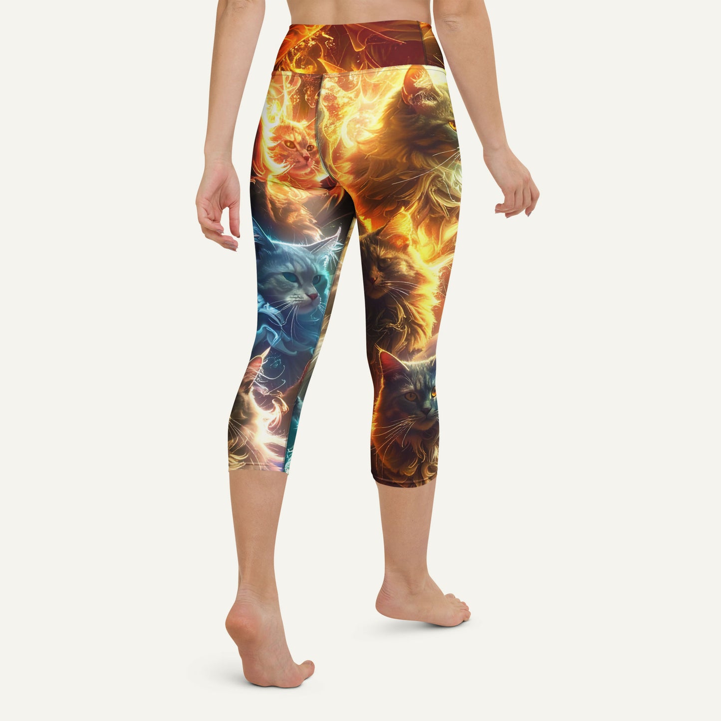 Vapor Cats High-Waisted Capri Leggings