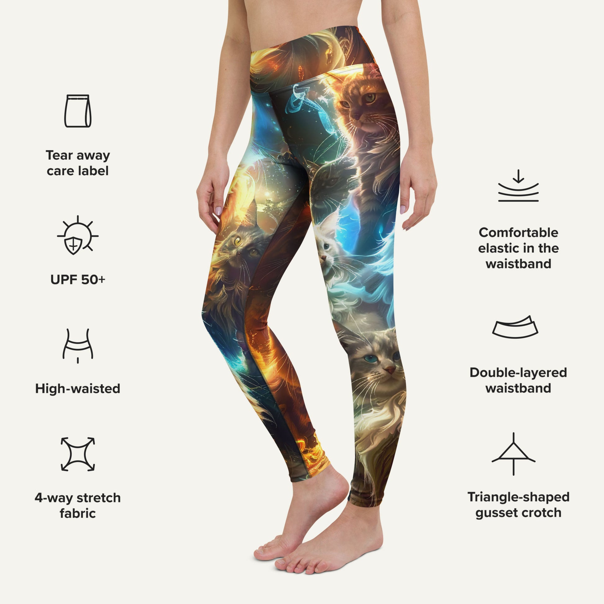 Vapor Cats High-Waisted Leggings