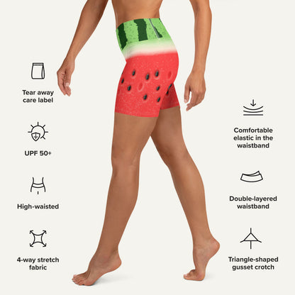 Watermelon High-Waisted Shorts