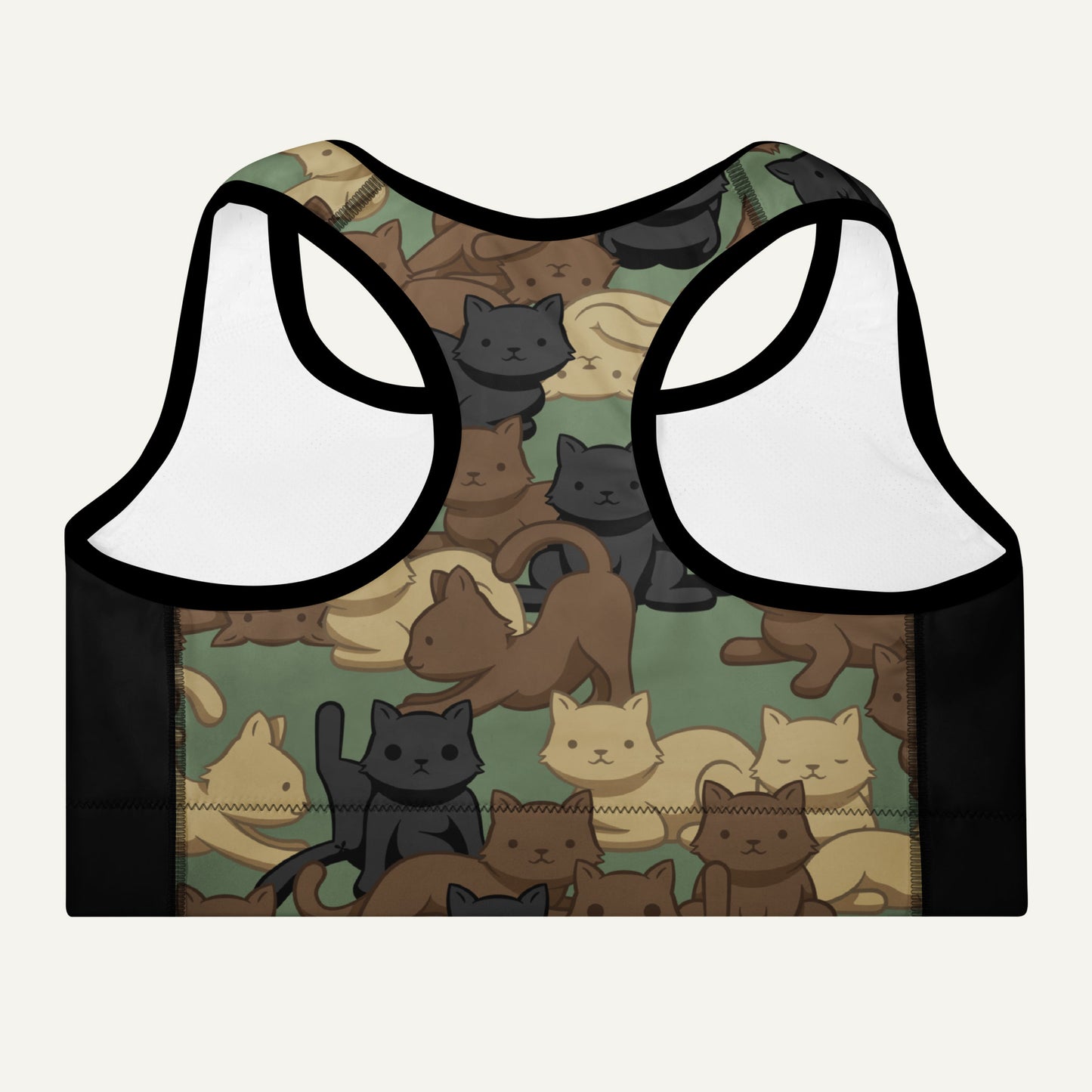 Woodland Camo Cat Sport Padded Sports Bra
