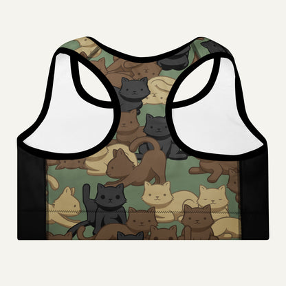 Woodland Camo Cat Sport Padded Sports Bra