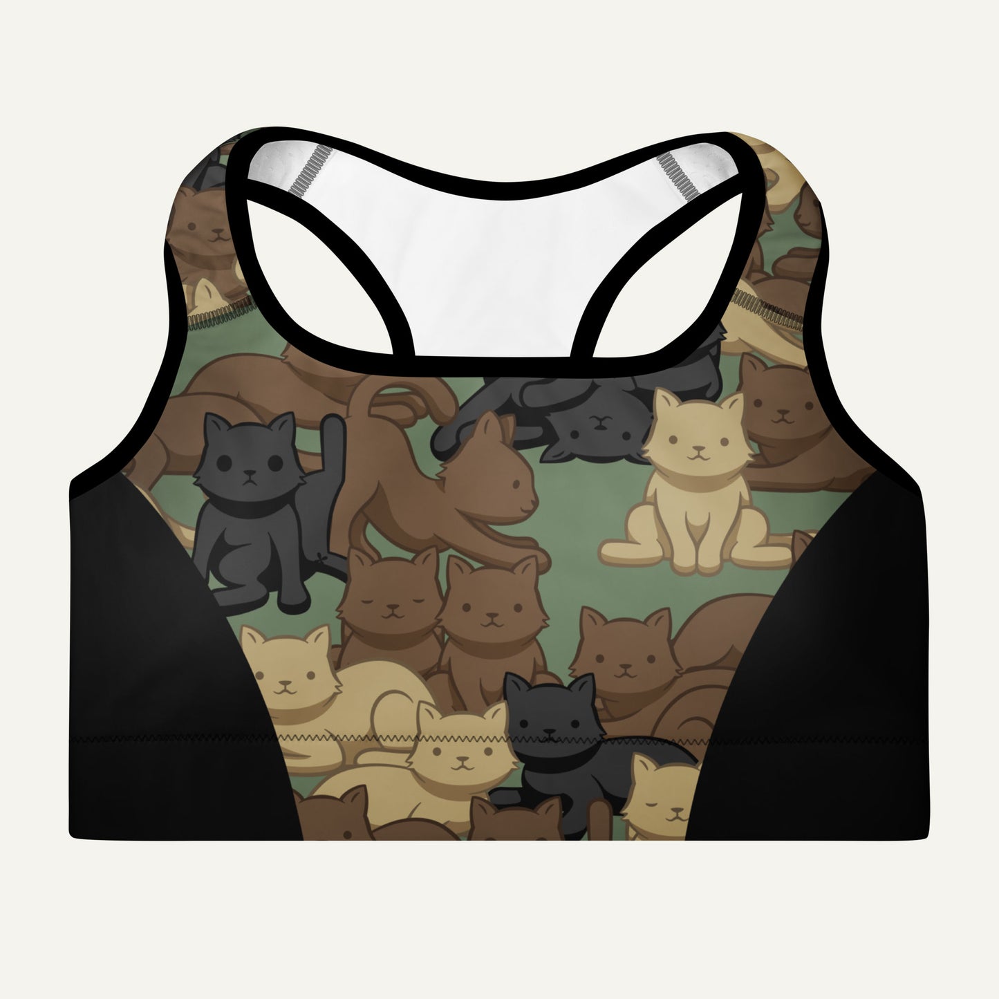 Woodland Camo Cat Sport Padded Sports Bra