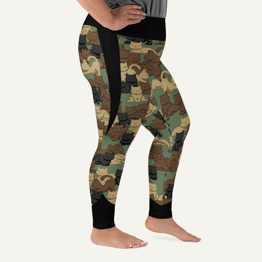 Woodland Camo Cat Sport Plus Size Leggings