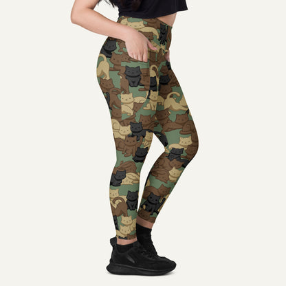 Woodland Camo Cat Pocket Leggings