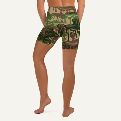 Woodland Camouflage Drip High-Waisted Shorts