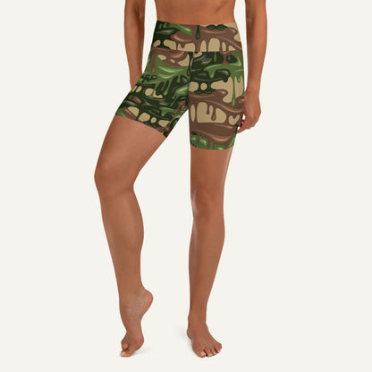 Woodland Camouflage Drip High-Waisted Shorts