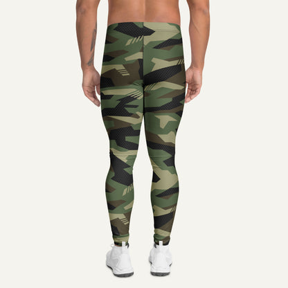 Woodland Geometric Camo Men’s Leggings