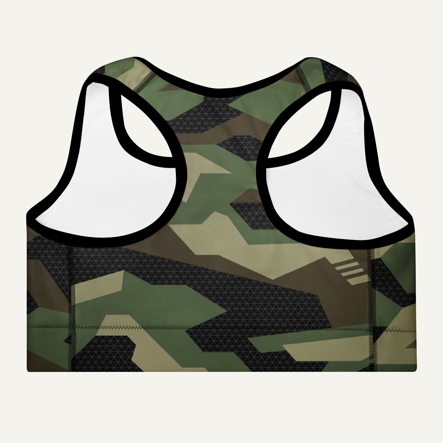 Woodland Geometric Camo Padded Sports Bra