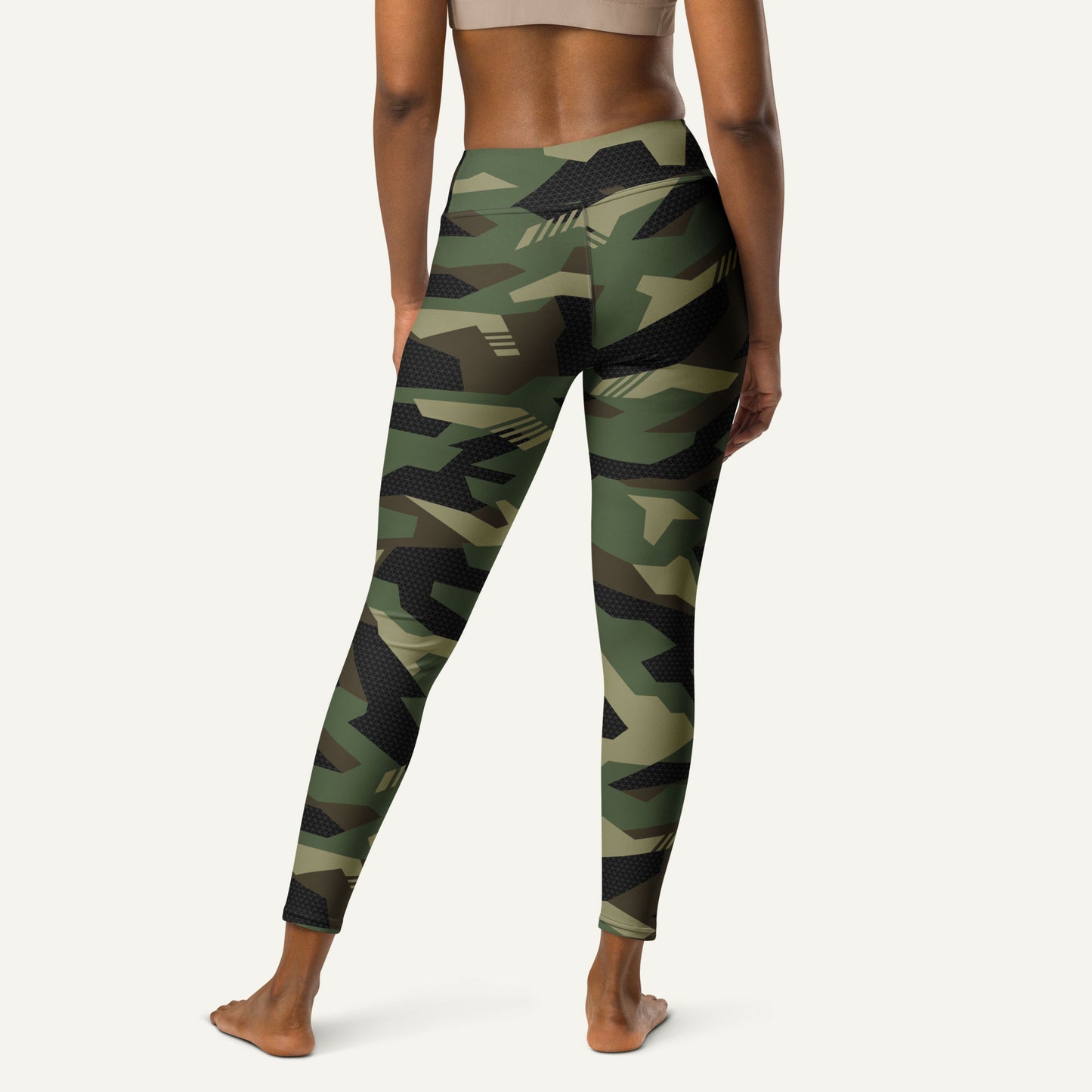 Woodland Geometric Camo High-Waisted Leggings
