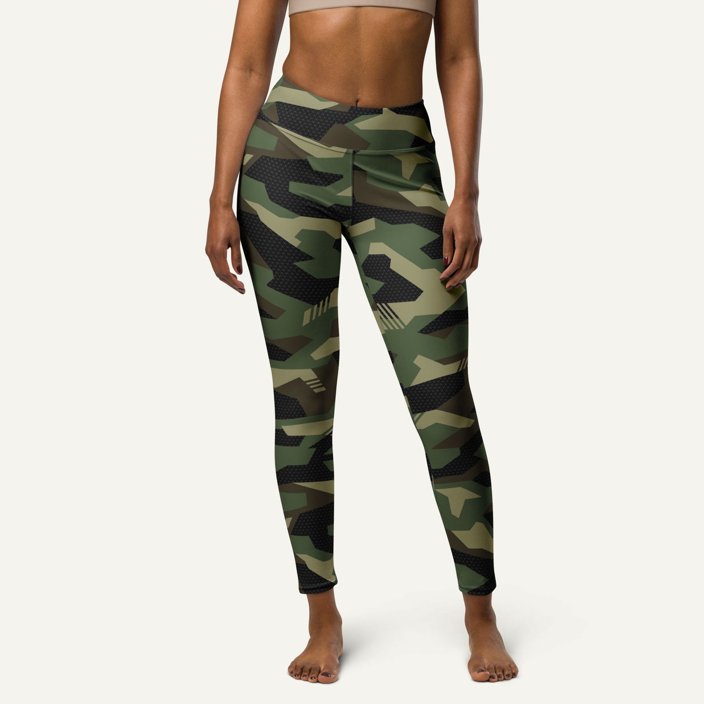 Woodland Geometric Camo High-Waisted Leggings