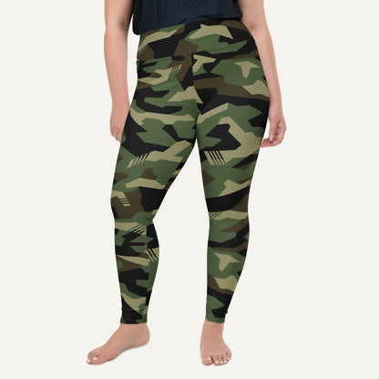 Woodland Geometric Camo Plus Size Leggings