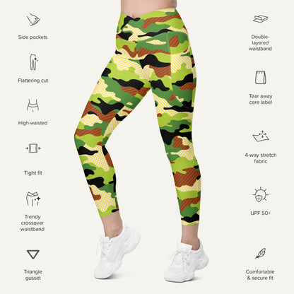 Woodland Pop Camo Crossover Pocket Leggings