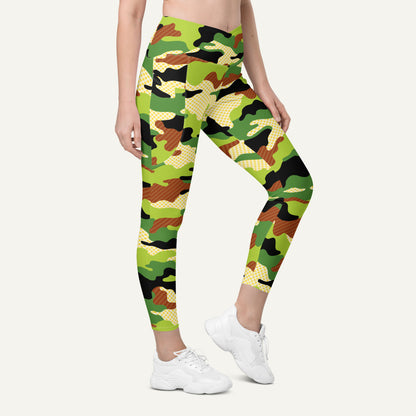 Woodland Pop Camo Crossover Pocket Leggings