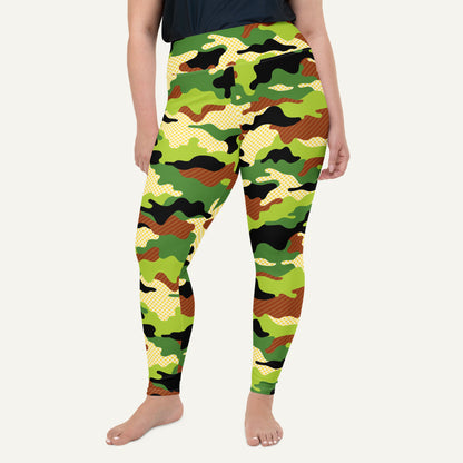 Woodland Pop Camo Plus Size Leggings