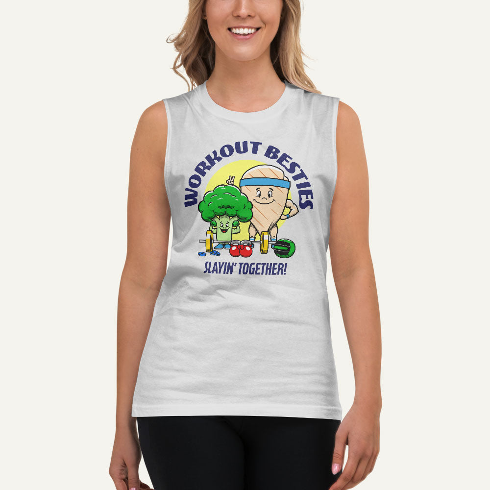 Workout Besties Chicken Breast And Broccoli Men’s Muscle Tank