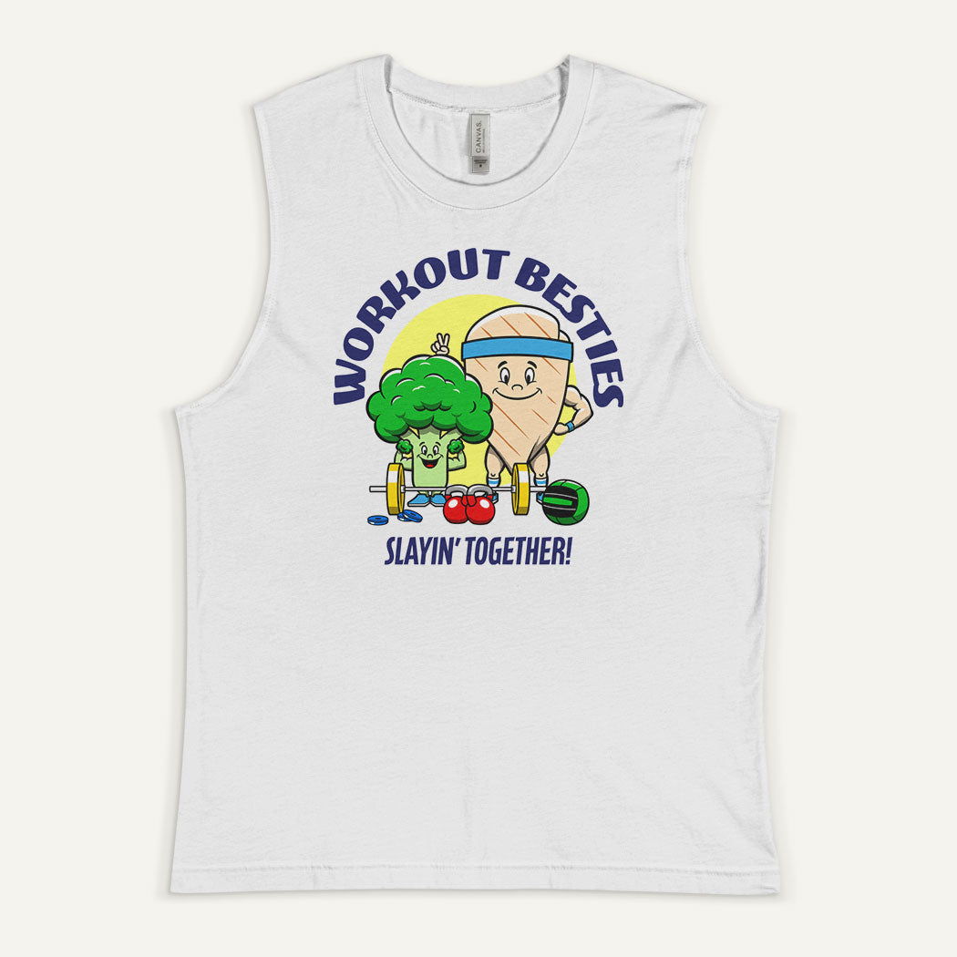 Workout Besties Chicken Breast And Broccoli Men’s Muscle Tank