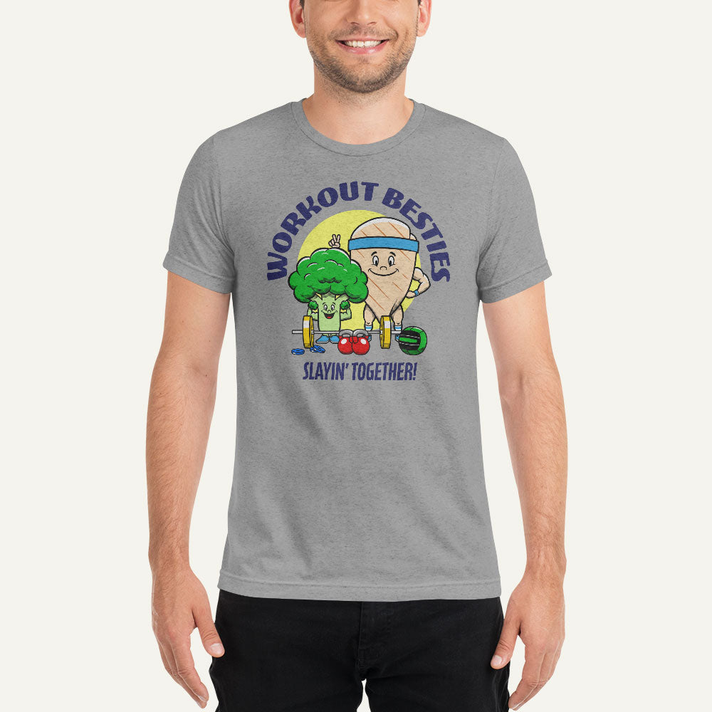 Workout Besties Chicken Breast And Broccoli Men’s Triblend T-Shirt