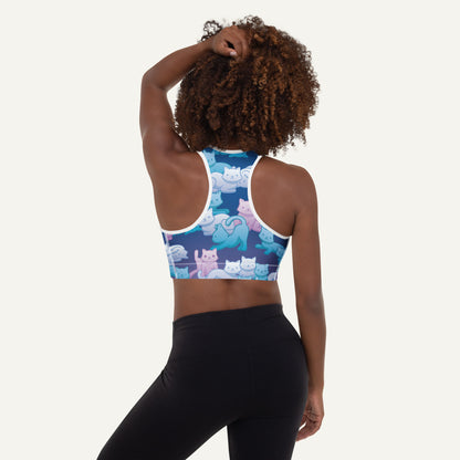 Y2K Camo Cats Padded Sports Bra