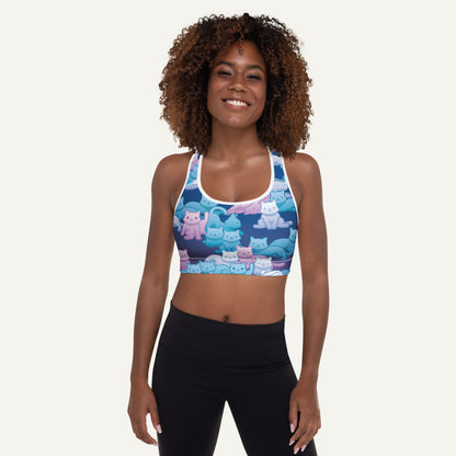 Y2K Camo Cats Padded Sports Bra