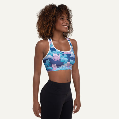 Y2K Camo Cats Padded Sports Bra