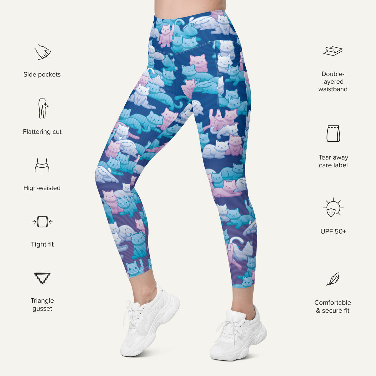 Y2K Camo Cats Pocket Leggings