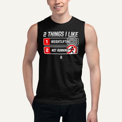 2 Things I Like Weightlifting And Not Running Men's Muscle Tank
