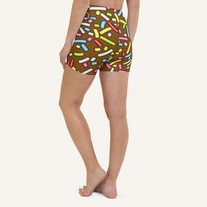 Chocolate Donut Sprinkles High-Waisted Shorts