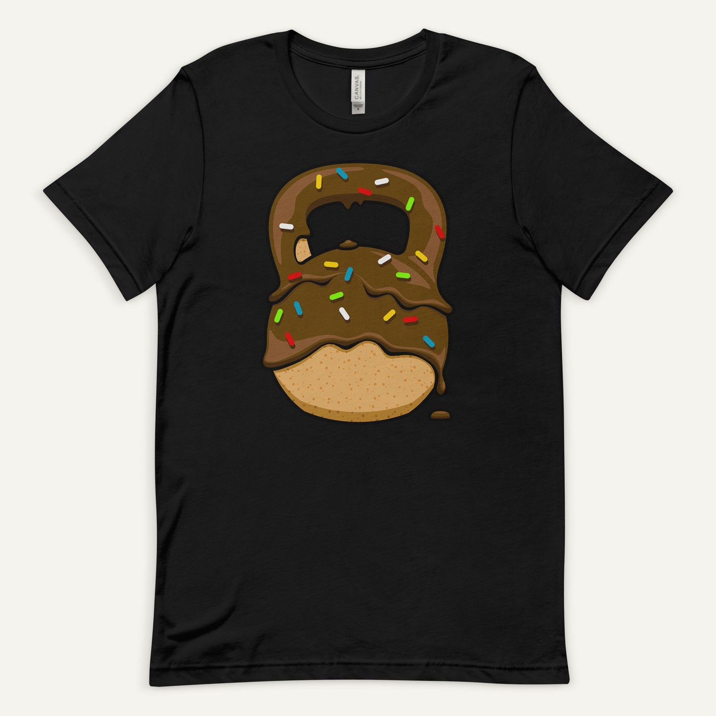 Chocolate-Glazed Donut With Sprinkles Kettlebell Design Men’s Standard T-Shirt