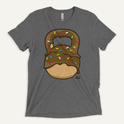 Chocolate-Glazed Donut With Sprinkles Kettlebell Design Men’s Triblend T-Shirt
