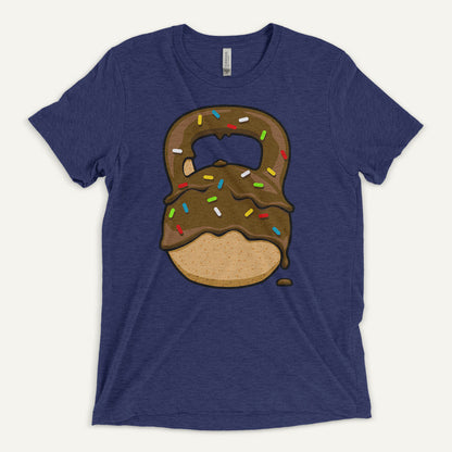 Chocolate-Glazed Donut With Sprinkles Kettlebell Design Men’s Triblend T-Shirt
