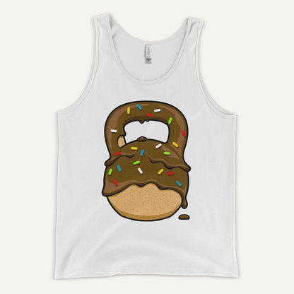 Chocolate-Glazed Donut With Sprinkles Kettlebell Design Men’s Tank Top