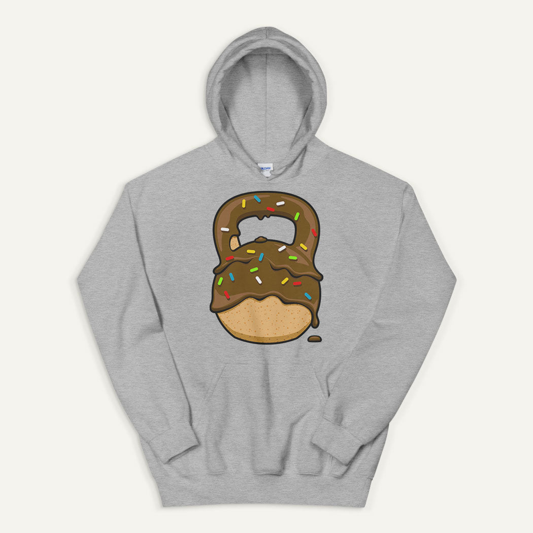 Chocolate-Glazed Donut With Sprinkles Kettlebell Design Pullover Hoodie