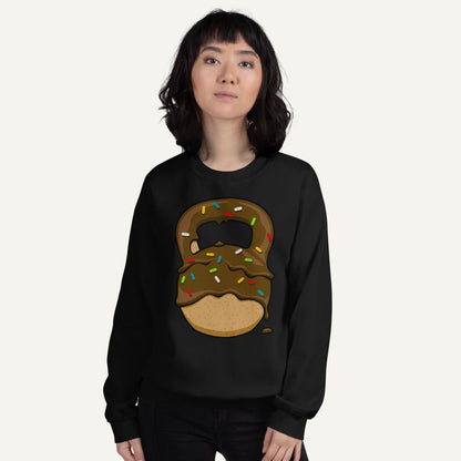 Chocolate-Glazed Donut With Sprinkles Kettlebell Design Sweatshirt