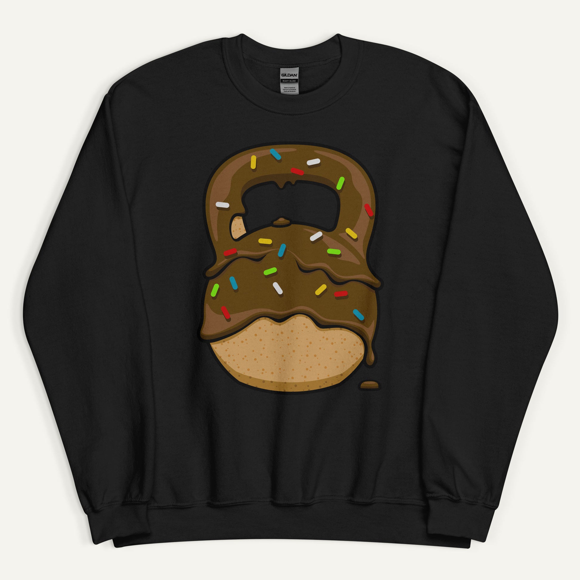 Chocolate-Glazed Donut With Sprinkles Kettlebell Design Sweatshirt –  Ministry of Sweat
