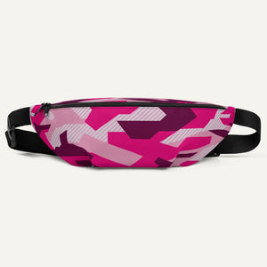Geometric Camouflage Fanny Pack — Pink