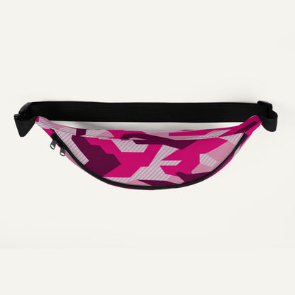 Geometric Camouflage Fanny Pack — Pink