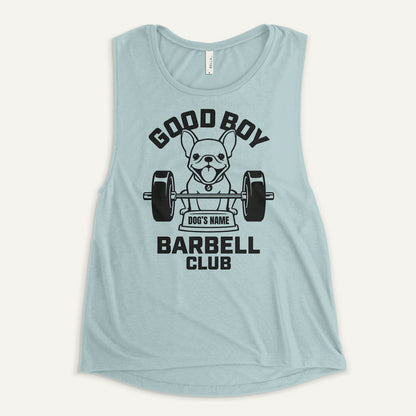 Good Boy Barbell Club Personalized Women's Muscle Tank — French Bulldog
