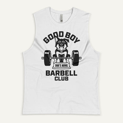 Good Boy Barbell Club Personalized Men’s Muscle Tank — German Shepherd