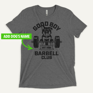 Good Boy Barbell Club Personalized Men’s T-Shirt — German Shepherd