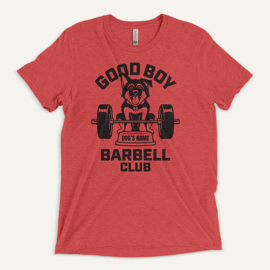 Good Boy Barbell Club Personalized Men’s Triblend T-Shirt — German Shepherd