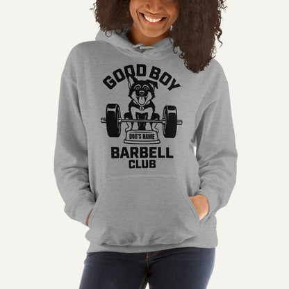 Good Boy Barbell Club Personalized Pullover Hoodie — German Shepherd