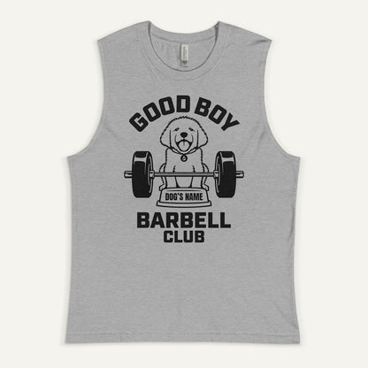 Good Boy Barbell Club Personalized Men’s Muscle Tank — Golden Retriever