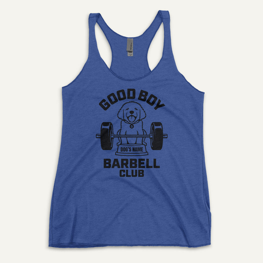 Good Boy Barbell Club Personalized Women’s Tank Top — Golden Retriever