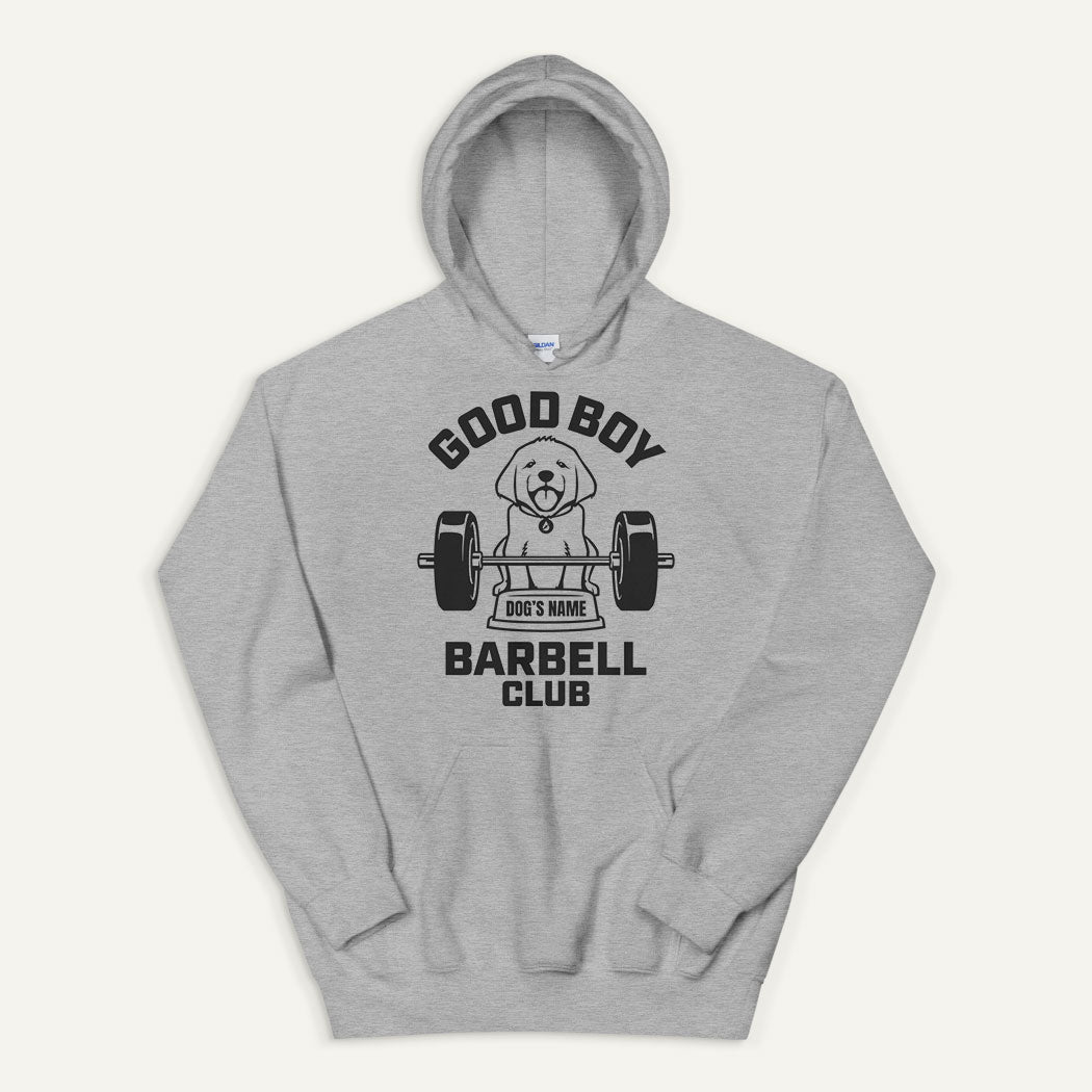 Good Boy Barbell Club Personalized Pullover Hoodie — Labrador Retriever
