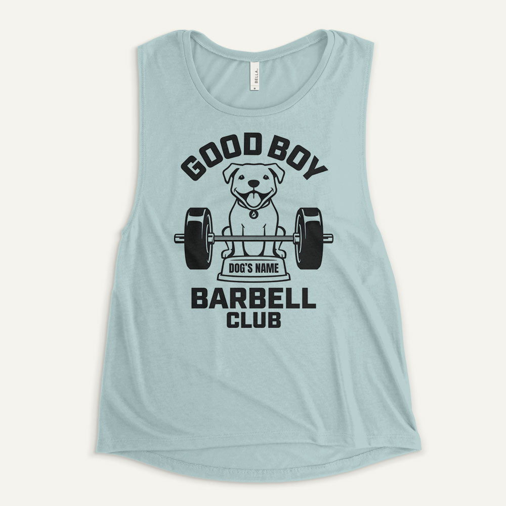 Good Boy Barbell Club Personalized Women’s Muscle Tank — Pit Bull