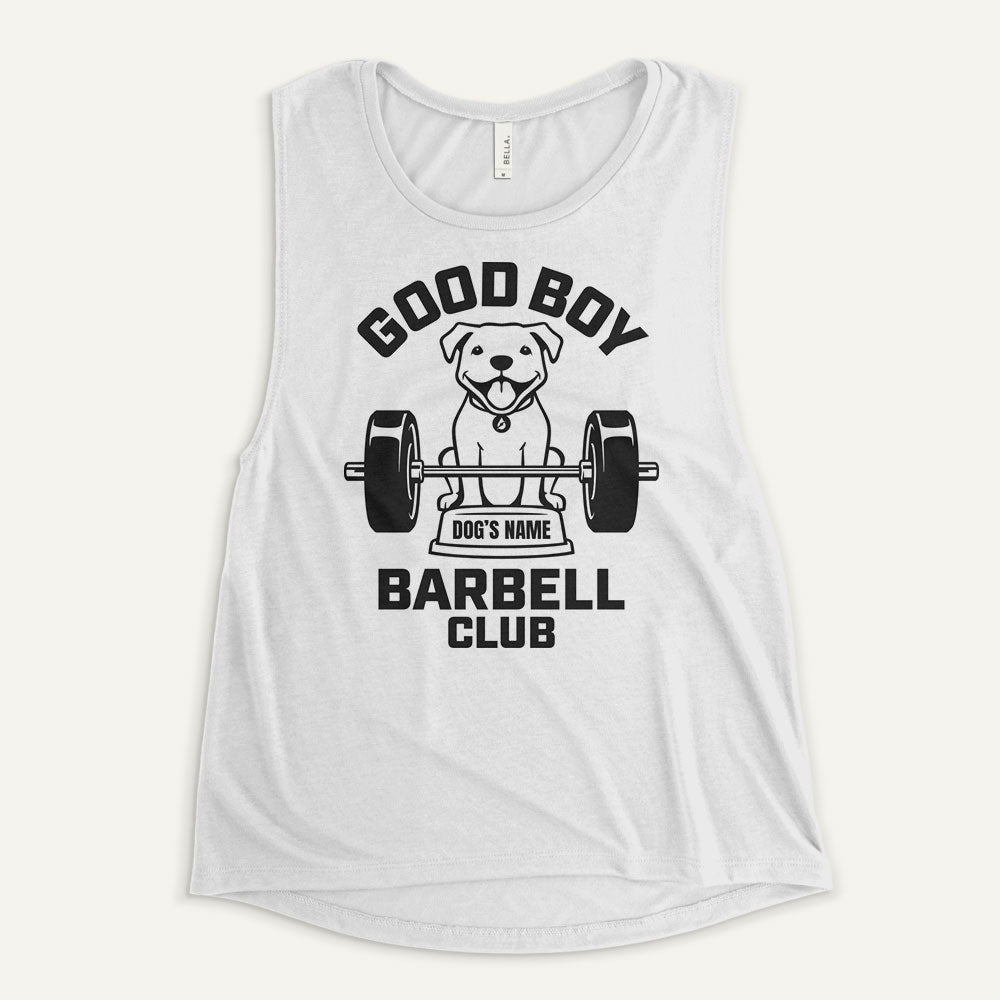 Good Boy Barbell Club Personalized Women’s Muscle Tank — Pit Bull