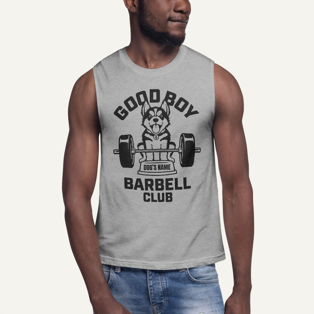 Good Boy Barbell Club Personalized Men’s Muscle Tank — Siberian Husky